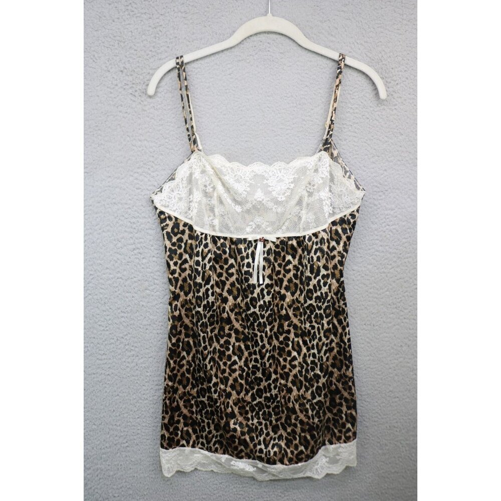 Victoria's Secret Lace & Leopard Print Babydoll w/Bow-Bling-Large-Sexy